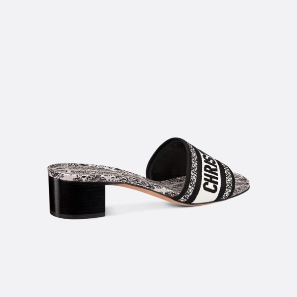 Christian Dior Dway Heeled Slides Women Plan de Paris Motif Canvas Black - Image 3