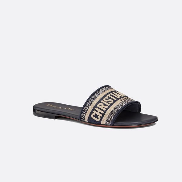 Christian Dior Dway Slides Women Canvas Blue